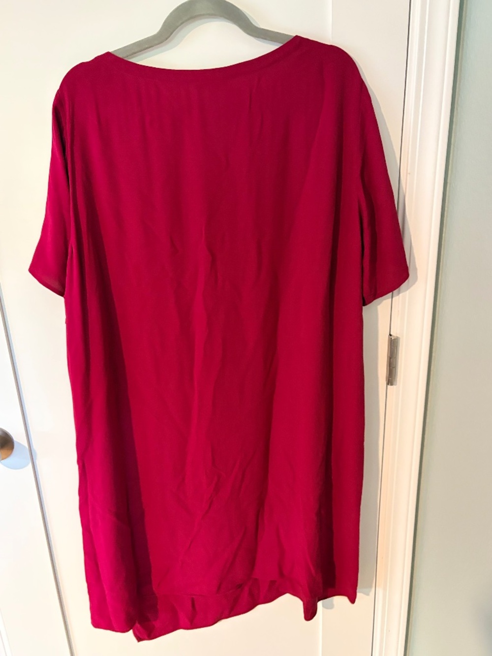 Eileen Fisher garnet silk dress, 1X